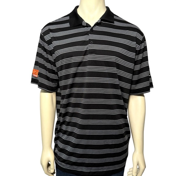 Nike Other - Nike Golf Tour Performance Dri-FIT Polo Shirt Mens XL Black White Stripe 452505